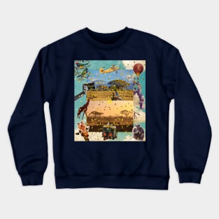 Maximalist Safari Collage: A Wild Symphony Crewneck Sweatshirt